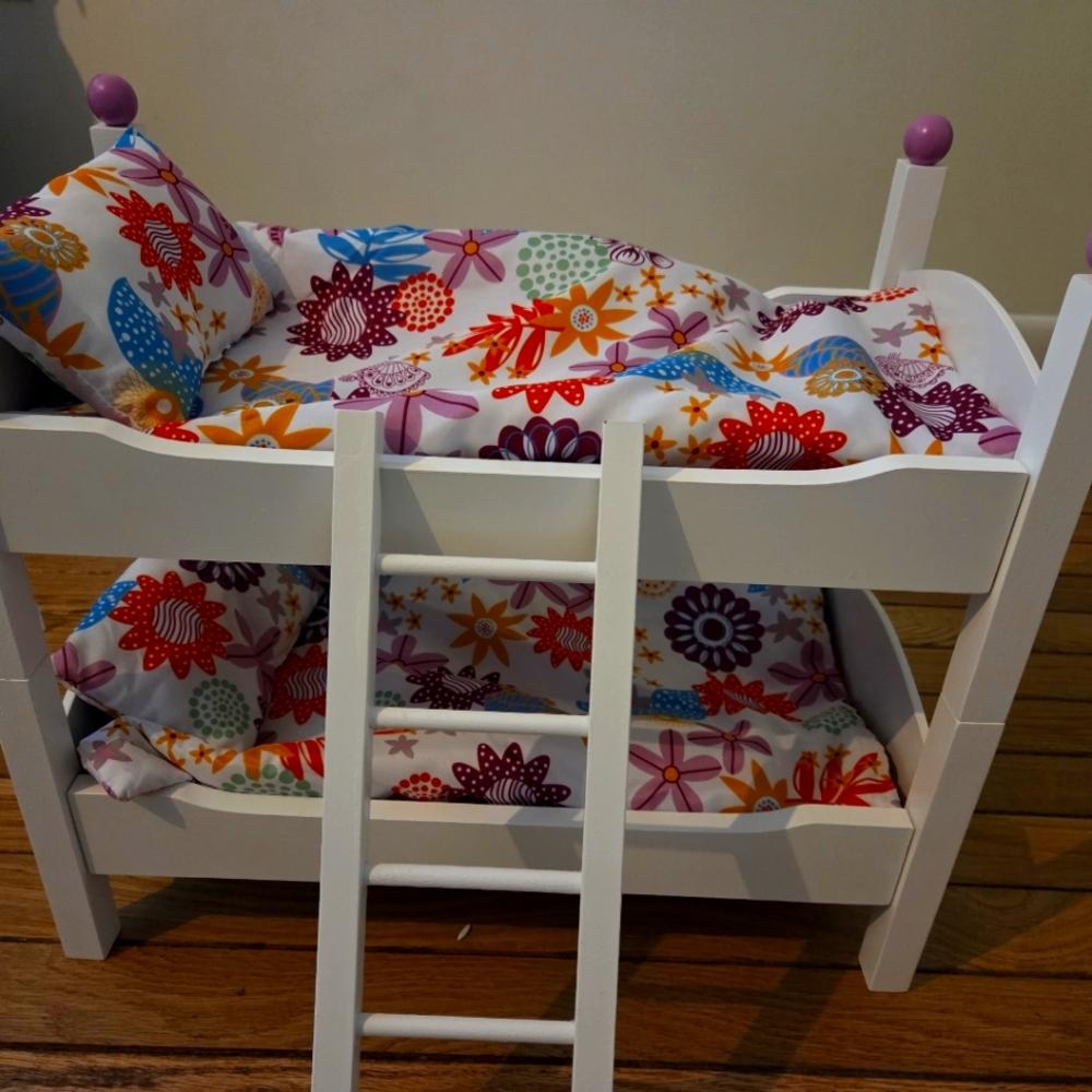 White Bunk Bed Set for Americsn Girl Sized Dolls